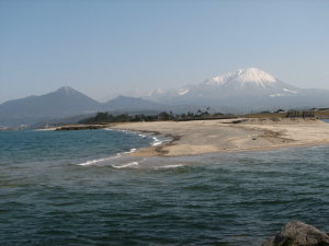 日野川河口の大山